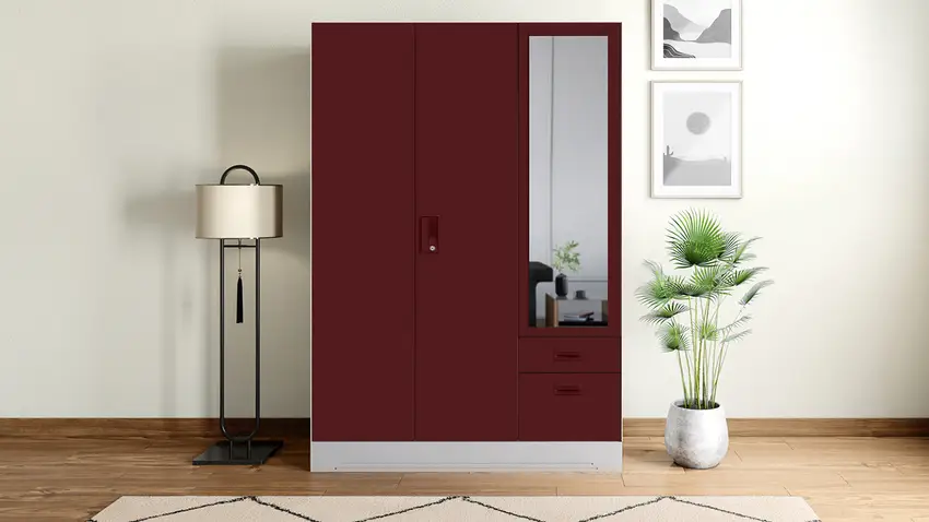 Slimline Blend 3 Door Russet Godrej – Godrej Interio almirah at Mohan Brothers